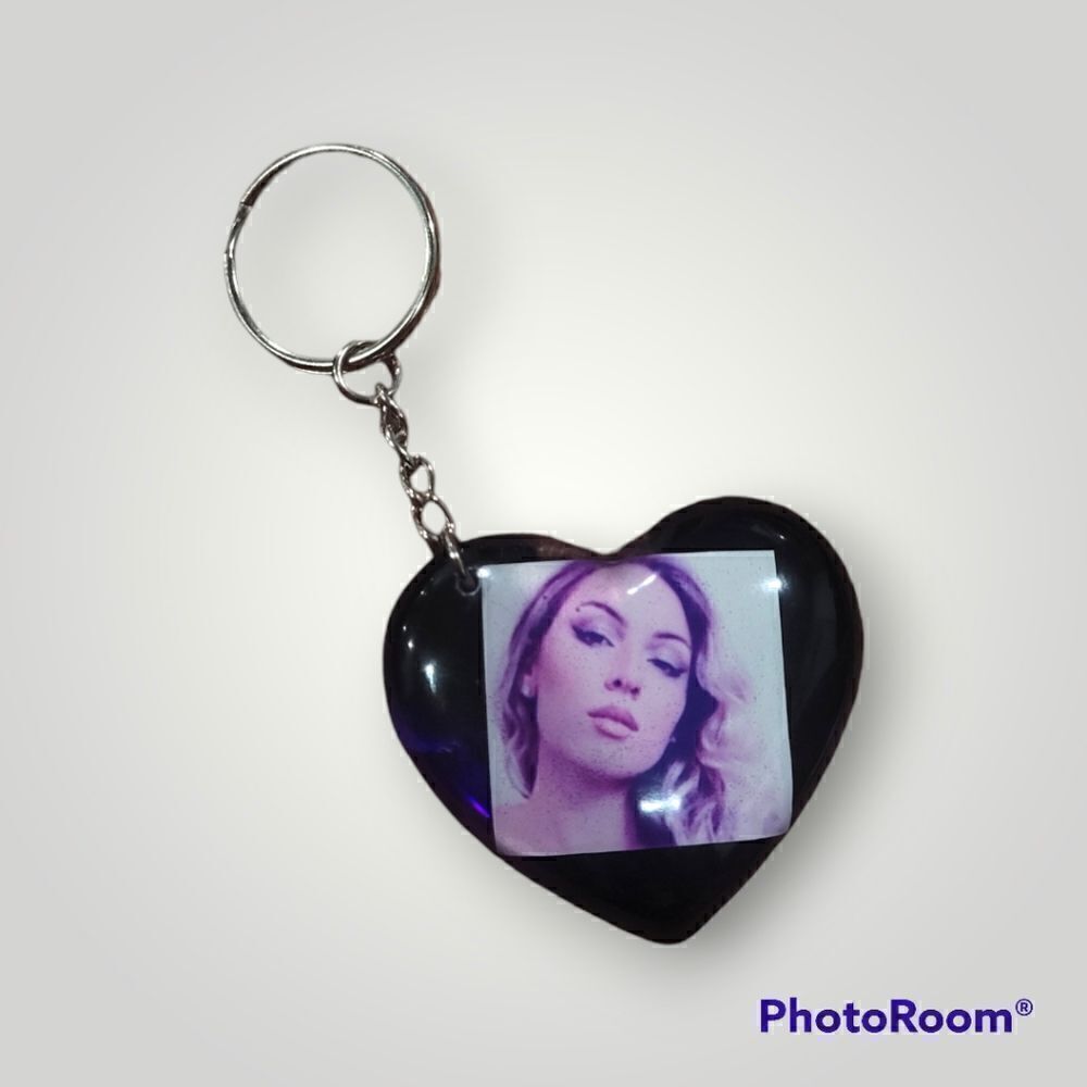 Kxlly Purple Ink Heart Keychain (Z166)